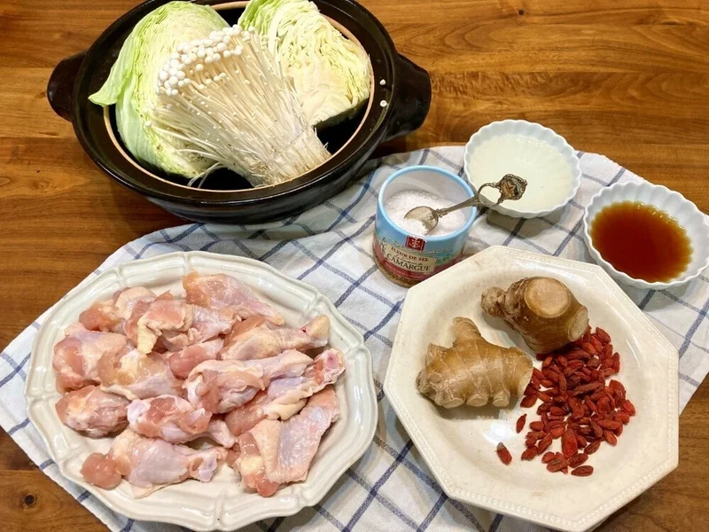 麻油雞の材料