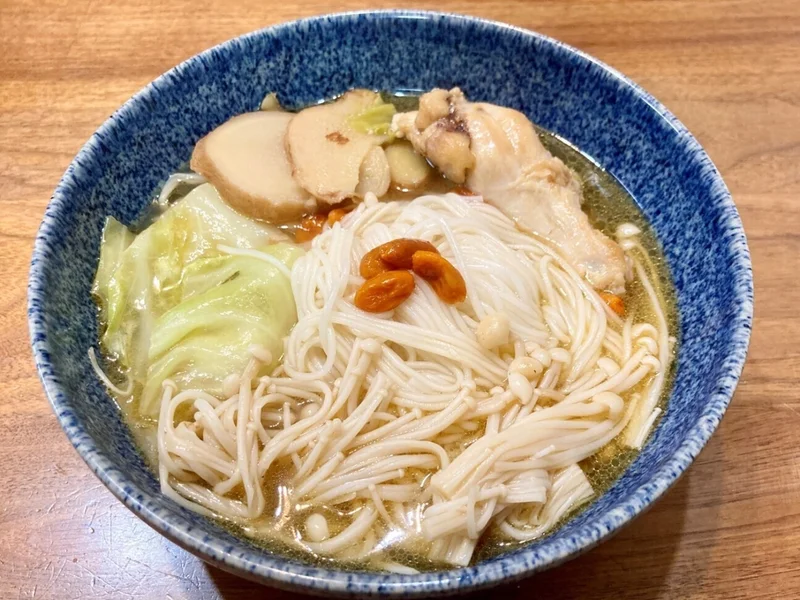 完成したそうめん入りの麻油雞