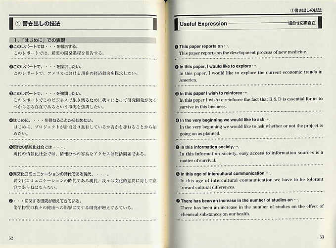 英文レポートの書き方とすぐに使える例文集