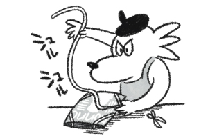 雑誌を閉じる波平さん